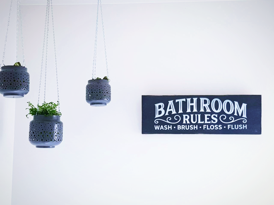 Bathroom rules sign Cerise Reclaimed Home Decor