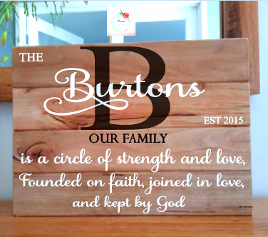 Personalised Family Name sign