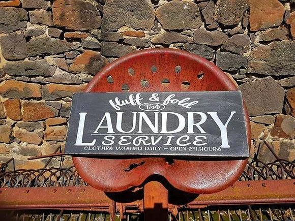 Rustic laundry sign