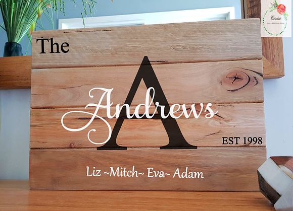 Personalised Family name sign
