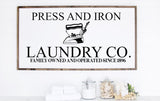 Press And Iron Laundry Room Sign