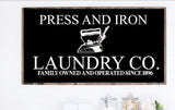 Press And Iron Laundry Room Sign