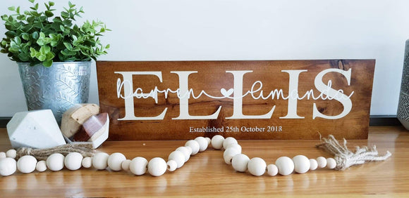 Personalised family name sign